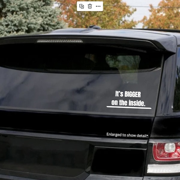 It's Bigger on the Inside Decal/ Window Sticker/ Bumper Sticker/ Car/ Truck/ Stickers/ Decals/ Trending/ Funny/ Accessories/ Big