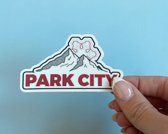 Park City Sticker , Utah, Skis & Mountains, Waterproof Outdoor Use