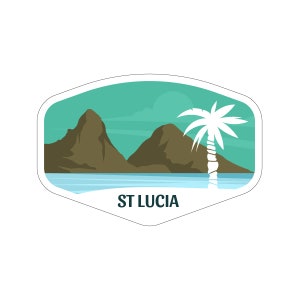 Saint Lucia Sticker | City & Travel Stickers | Waterproof, Vinyl and Dishwasher Safe | Laptop, Water bottle, Luggage