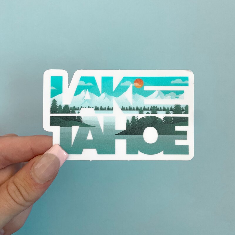 thumbnail image 2 of Oval Lake Tahoe Die Cut Vinyl Sticker – 5" X 3" – Keep Tahoe Blue – Rayd Workshop 2 of 6