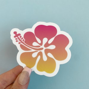Hibiscus Flower Sticker, 3 inch Sticker