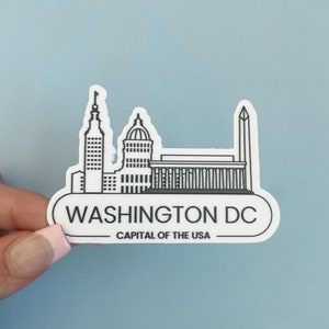 Washington D.C. Durable Sticker | High Quality Bumper Sticker | United States Vinyl Decal | Weatherproof Sticker | Water Bottle Sticker | 3&quot;