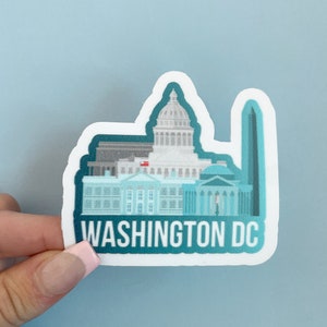 Washington D.C. Durable Sticker | High Quality Bumper Sticker | United States Vinyl Decal | Weatherproof Sticker | Water Bottle Sticker | 3"