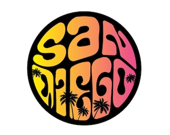 Sticker, San Diego, California, Vinyl Die Cut Decal, Waterproof Outdoor Use
