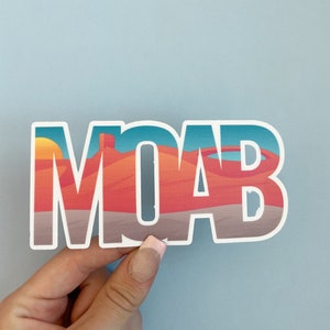 Moab Utah - Waterproof Vinyl Sticker, UV resistant Decal