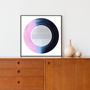 Rosa Azul Acuarela Ketubah Moderna / Arte Ketubah Personalizado Certificado de Matrimonio Imprimir / Reforma, Secular, Interreligioso, LGBTQ +