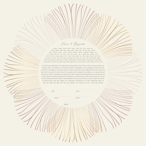 Chromic Floral Modern Ketubah - Gold, Bronze, Silber | Hochzeitskarte | Reform, Säkular, Interfaith, LGBTQ+