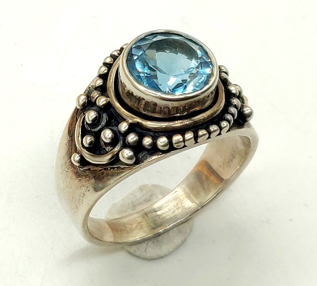 Sky Blue Topaz and Silver Ring. Sterling Silver 925 Handmade Ring ...