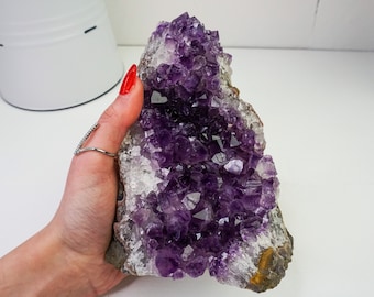 AMETHYST CLUSTER, Free Gift w/ Every Purchase, Amethyst Geode, Amethyst Druze, Raw Amethyst,