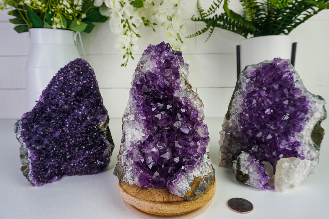 AMETHYST CLUSTER Free Gift w/ Every Purchase Amethyst Geode 2 - 3 lbs