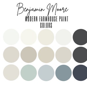 Modern Farmhouse Paint Color Palette, Benjamin Moore, Interior Paint Palette, Professional Paint Scheme, Color Selection,Interior Design