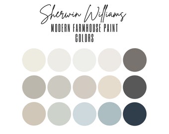 Modern Farmhouse Paint Color Palette, Sherwin Williams, Interior Paint Palette, Professional Paint Scheme, Color Selection,Interior Design
