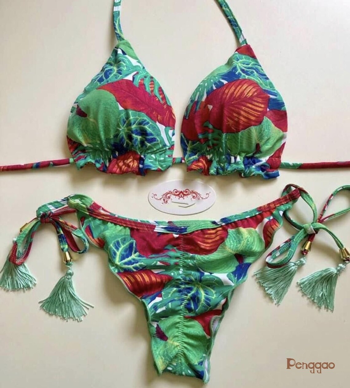 Sexy Floral Print Micro Bikini 2021 Swimwear Women Lace Up | Etsy