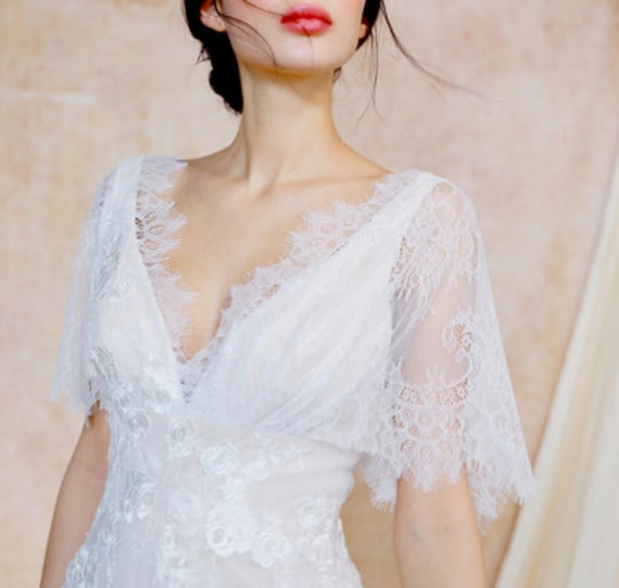 Open Back Short Sleeves V-neck Lace Beach Wedding Dress Open Back Short Sleeves V-neck Lace Beach Wedding Dress