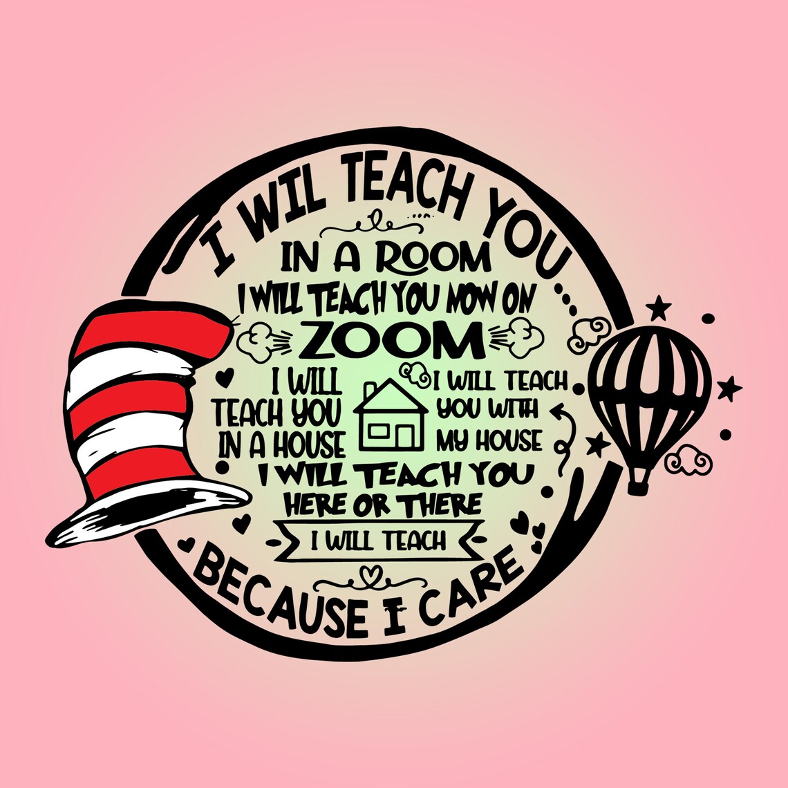 Download Dr Seuss Teacher Svg Cut File I Will Teach You On Zoom | Etsy