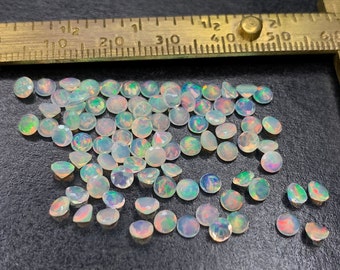 Facetterad etiopisk opal: Kalibrerad rund Welo-opal, lös ädelsten (3,5x3,5 MM)