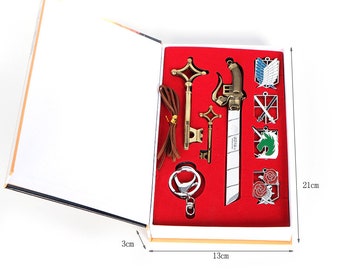 Attack On Titan Gift Set Kit Keychain Necklace Wings Of Etsy Hong Kong