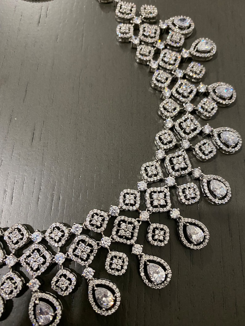 Women's Designer American Diamond Antique Stone Necklace Set main image 0
