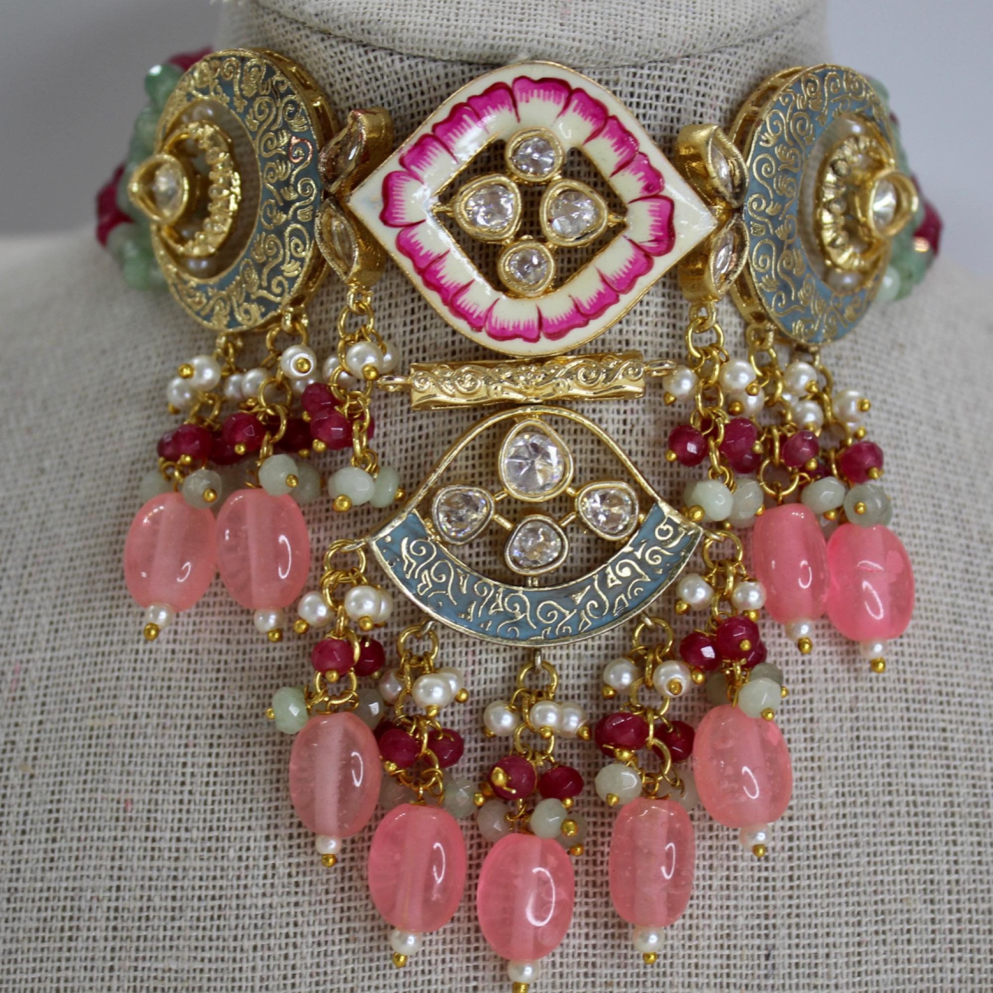 Meenakari Choker Set Etsy