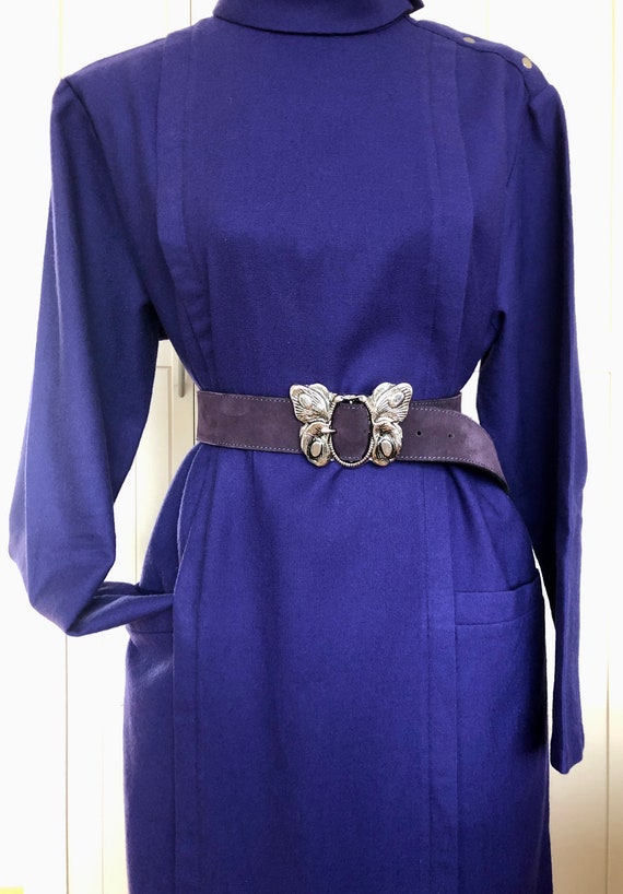 Vintage dress Lucie Linden blue-purple - image 6