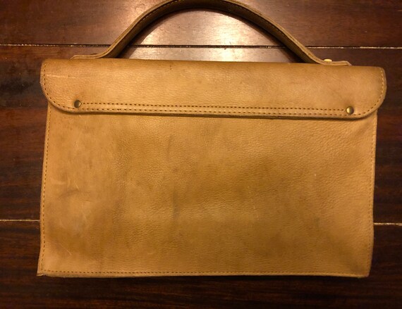 Goldpfeil handbag leather beige vintage - image 7