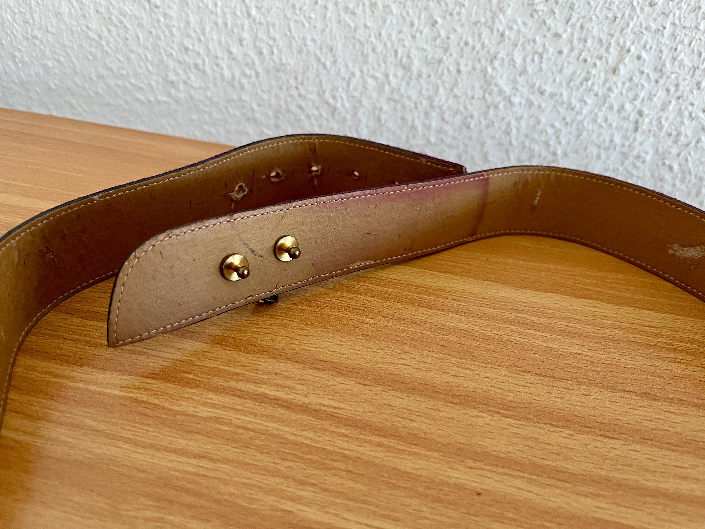 Designer Belt Louis Féraud Leather Purple Gold Vintage - Etsy display picture 1