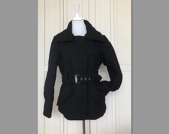 独特の上品 Vintage Shawl Velvet | Coat Wool Full-length Black 1980s ジャケット・アウター
