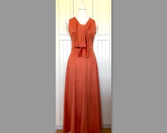 Vintage 70s maxi dress/party dress orange