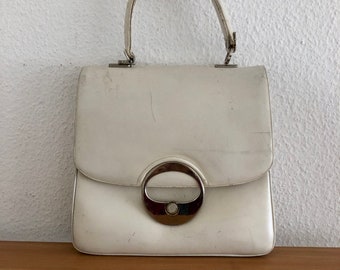Goldpfeil handbag leather cream vintage 70s