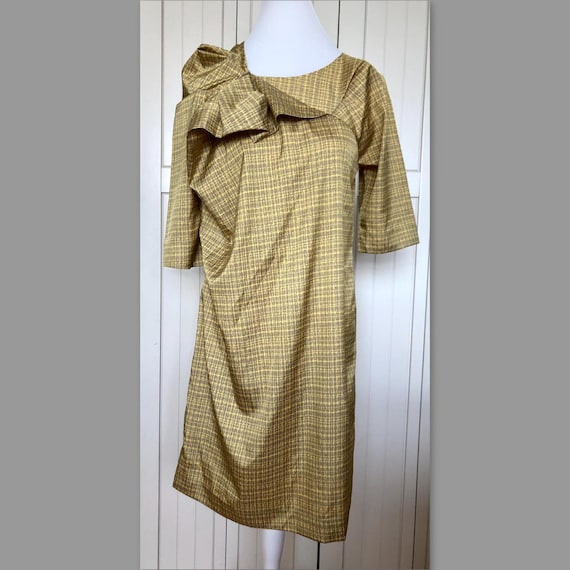 slim fit dress slacks Girls Gold Metallic Strappy Embroidered & Gem Party Dress