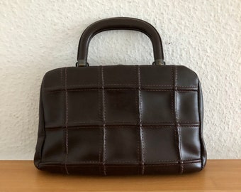 Sac à main vintage des années 60 Tete Dor Guldhuvudet cuir marron