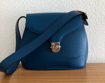 Shoulder bag Lancaster leather blue vintage