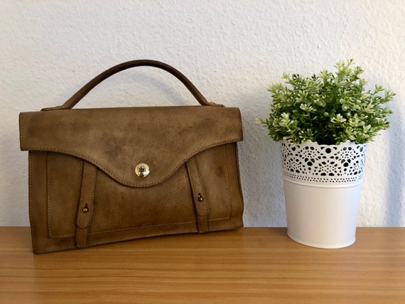 Goldpfeil handbag leather beige vintage - image 8