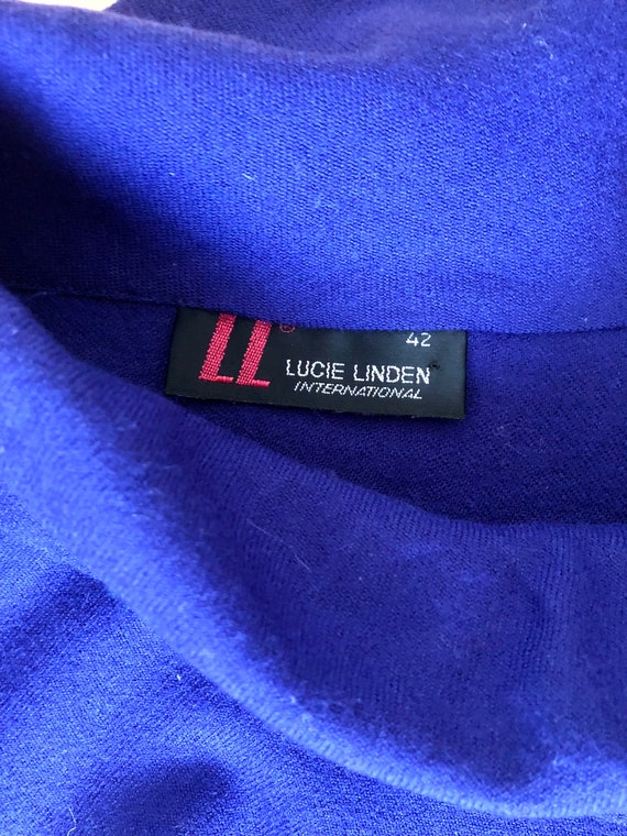 Vintage dress Lucie Linden blue-purple - image 7