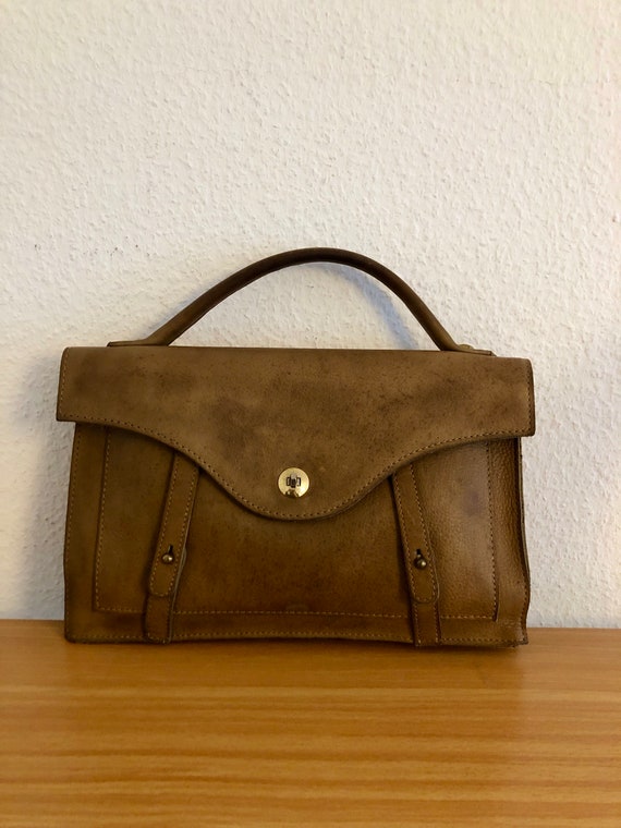 Goldpfeil handbag leather beige vintage - image 1
