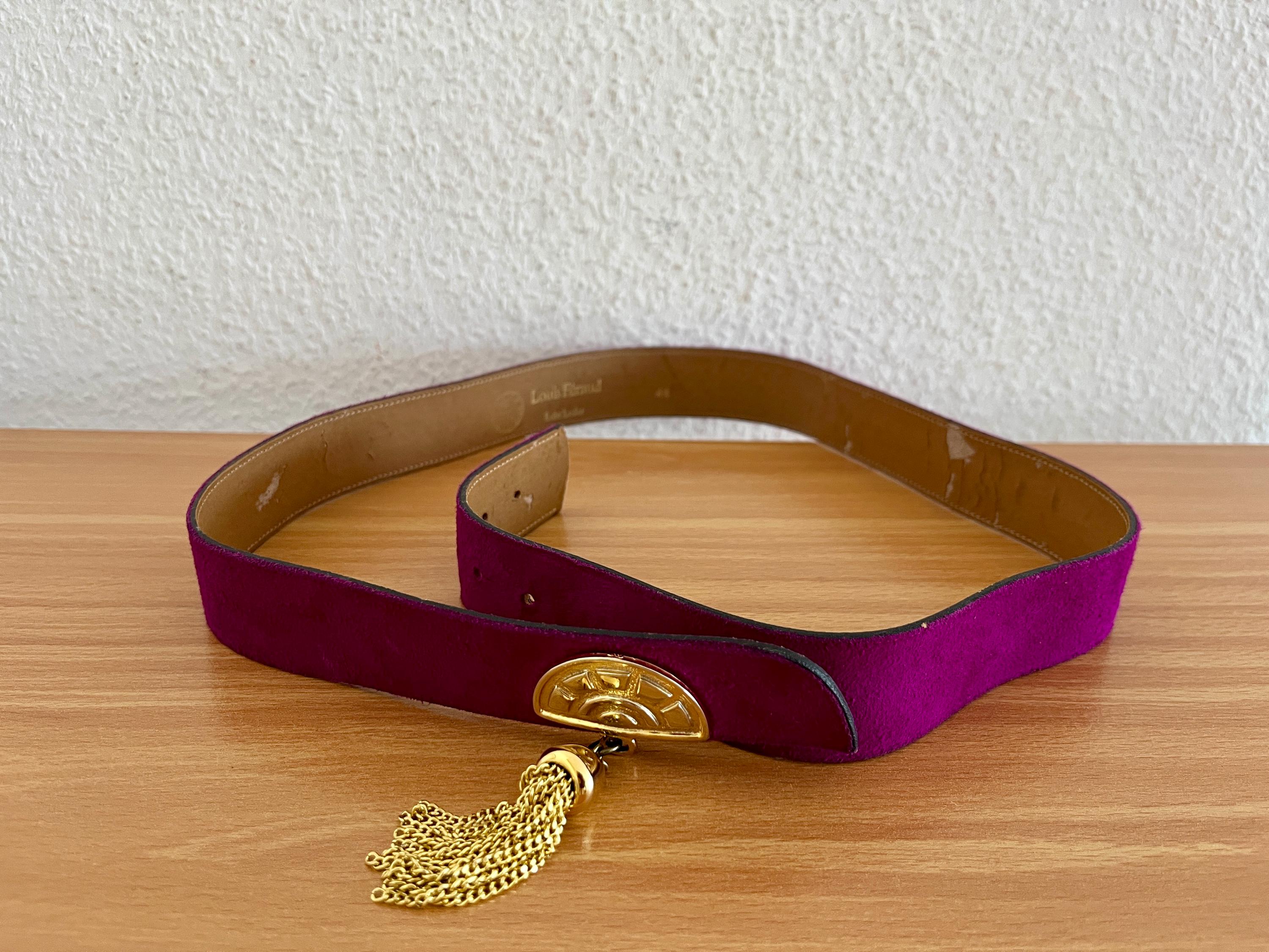 Vintage Louis Feraud Brown Leather Belt Gold Buckle France Size 40 41 Louis Feraud Belt - Etsy main image 3