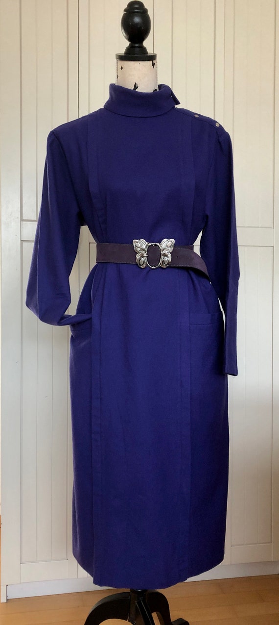 Vintage dress Lucie Linden blue-purple - image 5