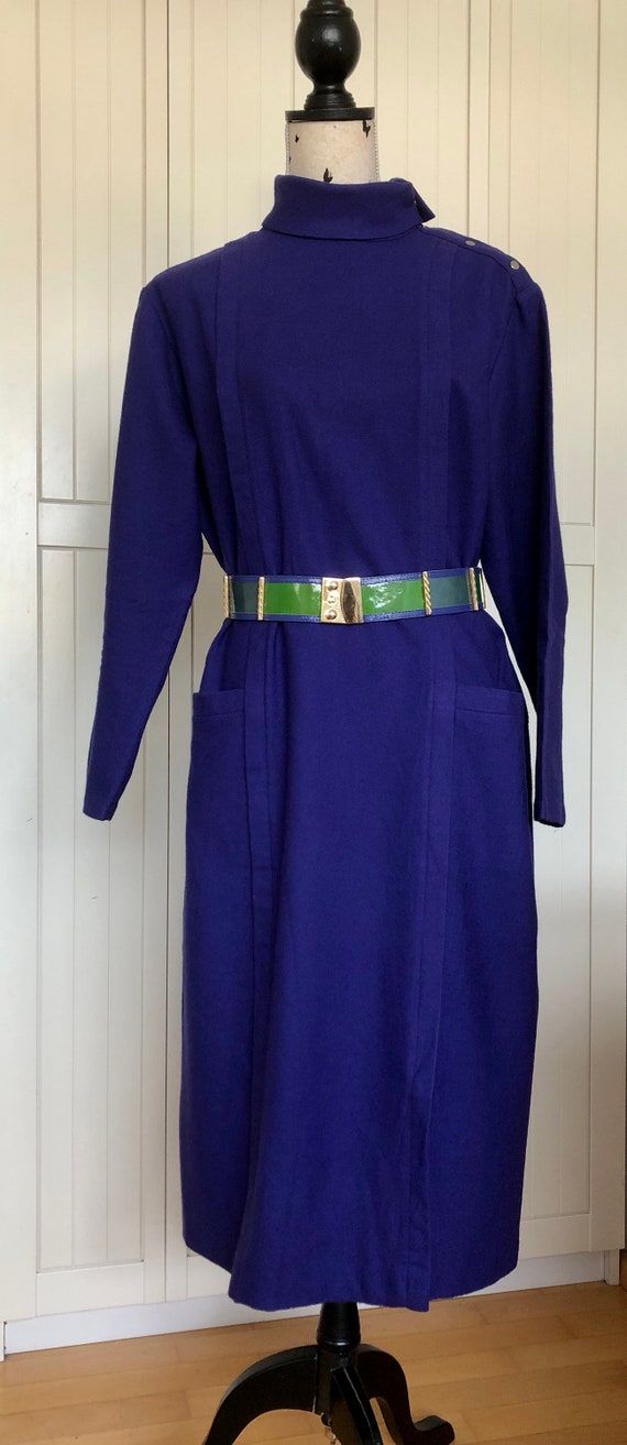 Vintage dress Lucie Linden blue-purple - image 9