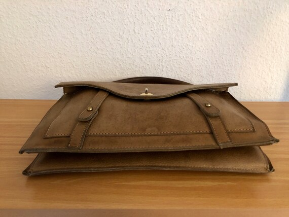 Goldpfeil handbag leather beige vintage - image 4