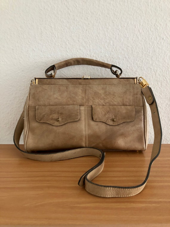 Goldpfeil Doctor's Bag Leather Beige Vintage - Etsy