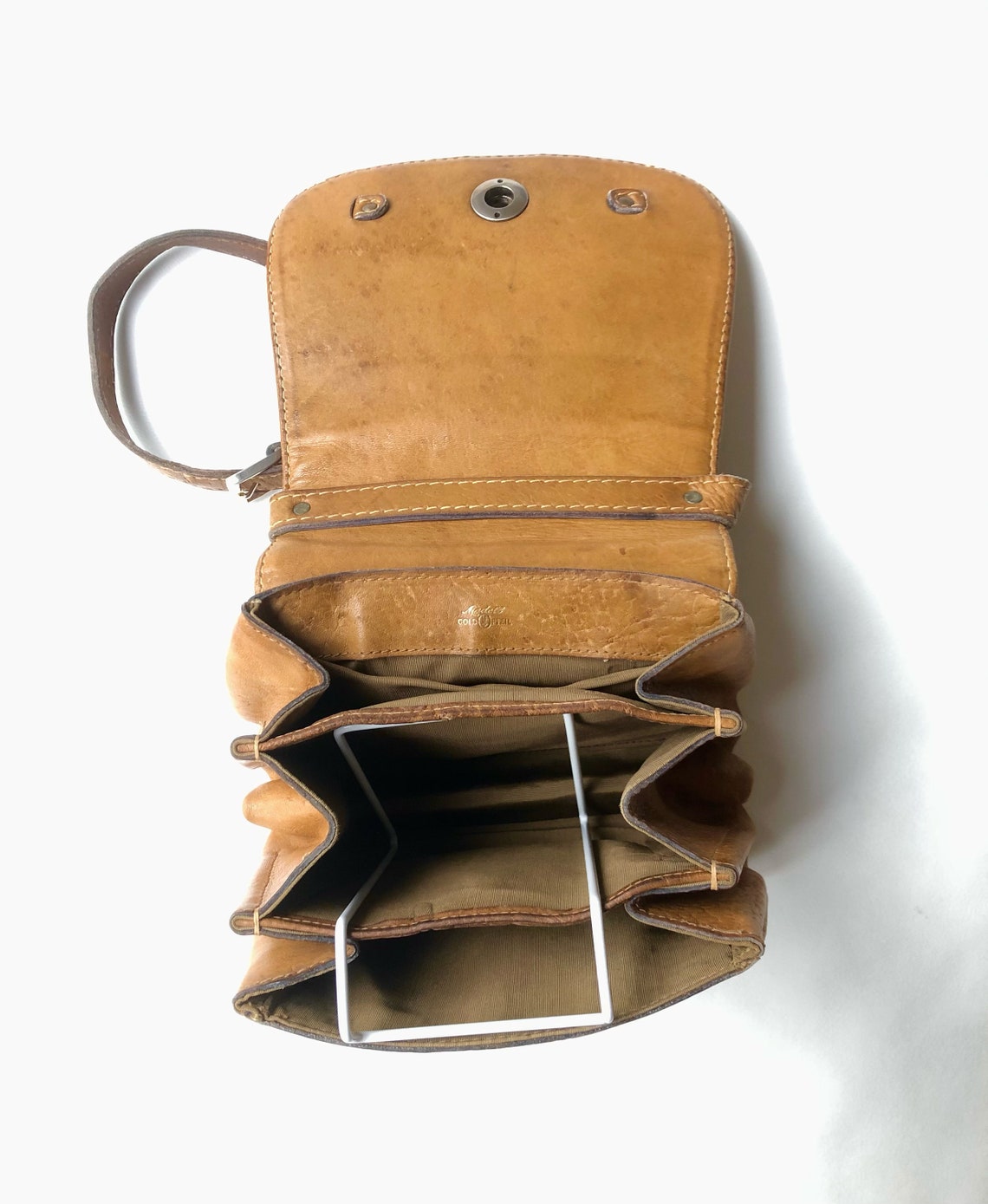 Gold arrow bag leather beige vintage Etsy