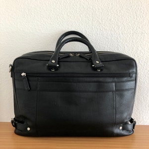 Maletín/Bolso para portátil Picard piel negra vintage