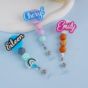 Custom Name Badge Reel, Personalized Retractable ID Badge Holder, Work Name Badge, Healthcare Worker Badge, Nurse Gifts,  Graduation Gifts