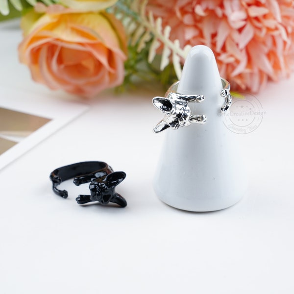 Bague bouledogue français, bague frenchie, bijoux tendance bouledogue français, bague réglable, bijoux pour animal de compagnie, bague animal, bague personnalisée, meilleur cadeau