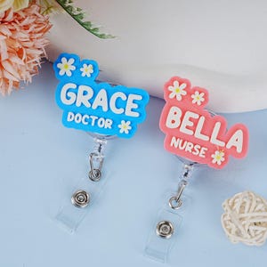 Personalized Name Badge Reel, Custom Retractable Nurse Badge Reel, Custom Name ID Badge Reel, Nurse Gifts, Healthcare Professional Gift