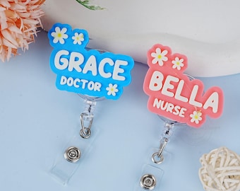 Personalized Name Badge Reel, Custom Retractable Nurse Badge Reel, Custom Name ID Badge Reel, Nurse Gifts, Healthcare Professional Gift