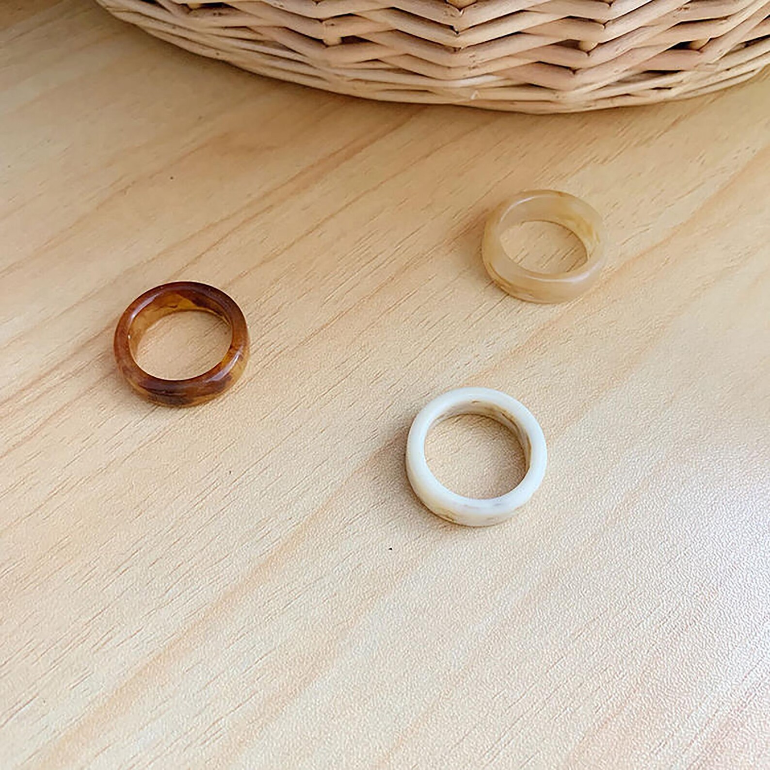 Chunky Acrylic Ring Resin Acrylic Rings Elegant Vintage Etsy