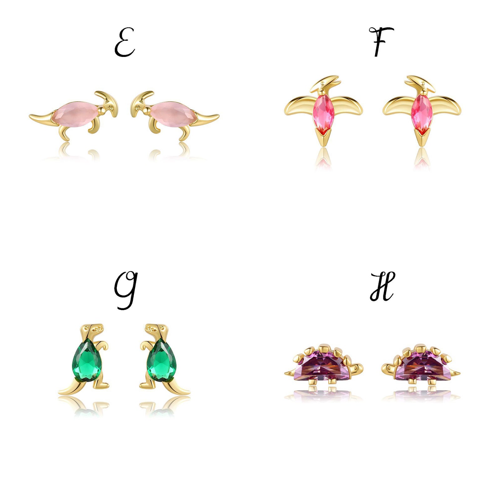 Dinosaur Gold Stud Earring Dinosaur Earring Dinosaurs Post Etsy