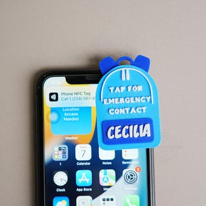 Custom 3D Printed Backpack NFC Emergency Contact Tag, Back to School Safety Keychains, NFC Backpack Tag, NFC Keychain, Unique Gifts for Kids