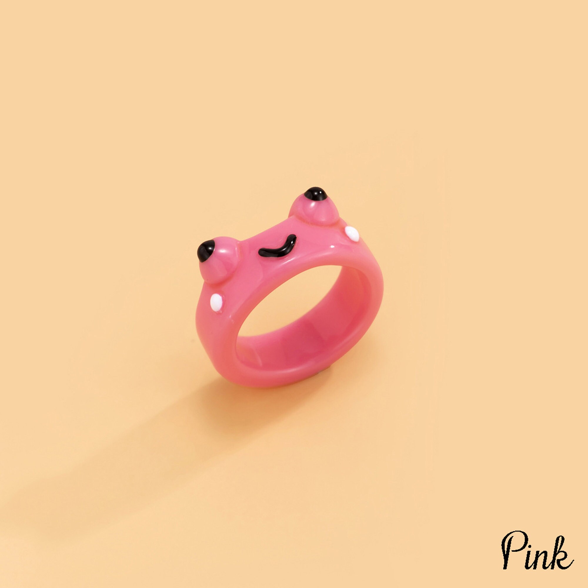 Resin Frog Ring Pink Frog Ring White Frog Ring Frog Resin Etsy